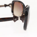 CHANEL COCO Mark ribbon Sunglasses plastic Dark Brown CC Auth am9410-6