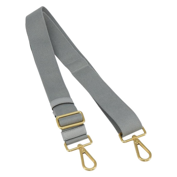 PRADA Adjustable Shoulder Strap Canvas 28.7""-48.8"" Gray Gold Auth am9414