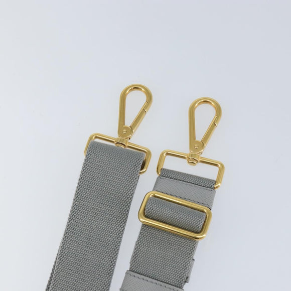 PRADA Adjustable Shoulder Strap Canvas 28.7""-48.8"" Gray Gold Auth am9414