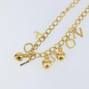 Christian Dior Chain Necklace metal Gold Tone Auth am9415V-3