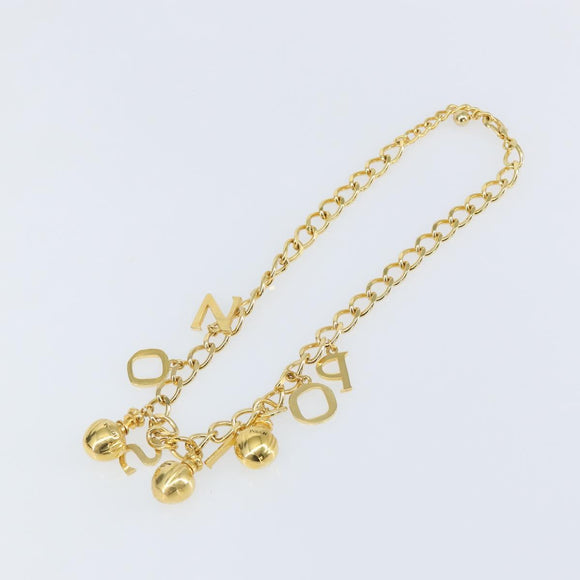 Christian Dior Chain Necklace metal Gold Tone Auth am9415V