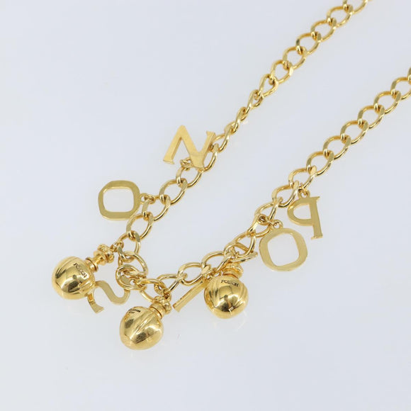 Christian Dior Chain Necklace metal Gold Tone Auth am9415V