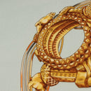 HERMES Carre 90 Scarf ""ALLIANCES DU MONDE"" Silk Light Blue Auth am9416-12