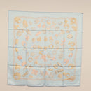 HERMES Carre 90 Scarf ""ALLIANCES DU MONDE"" Silk Light Blue Auth am9416-13