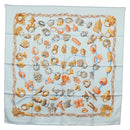 HERMES Carre 90 Scarf ""ALLIANCES DU MONDE"" Silk Light Blue Auth am9416-1