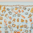 HERMES Carre 90 Scarf ""ALLIANCES DU MONDE"" Silk Light Blue Auth am9416-3