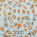 HERMES Carre 90 Scarf ""ALLIANCES DU MONDE"" Silk Light Blue Auth am9416-6