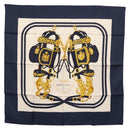 HERMES Carre 90 Scarf ""BRIDES de GALA par"" Silk White blue Auth am9417-1