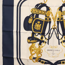 HERMES Carre 90 Scarf ""BRIDES de GALA par"" Silk White blue Auth am9417-5