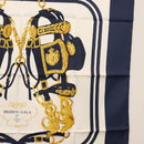 HERMES Carre 90 Scarf ""BRIDES de GALA par"" Silk White blue Auth am9417-7