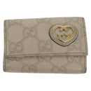 GUCCI GG Canvas Guccissima Key Case Wallet Leather 3 Set White Auth am9420-2