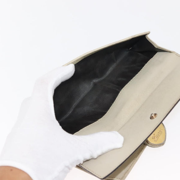 GUCCI GG Canvas Guccissima Key Case Wallet Leather 3 Set White Auth am9420