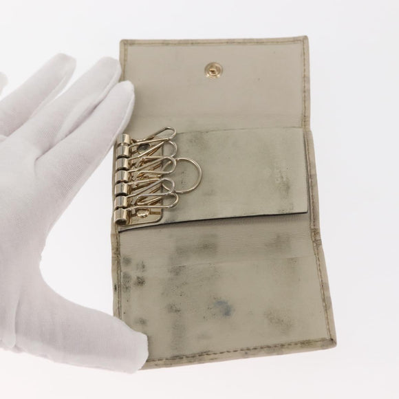 GUCCI GG Canvas Guccissima Key Case Wallet Leather 3 Set White Auth am9420