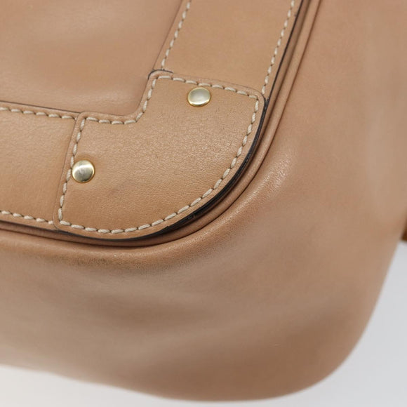 Chloe Eden Shoulder Bag Leather Brown Gold Auth am9424