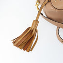 Chloe Eden Shoulder Bag Leather Brown Gold Auth am9424-10