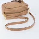Chloe Eden Shoulder Bag Leather Brown Gold Auth am9424-7