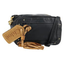Chloe Eden Shoulder Bag Leather 2way Black Gold Auth am9425-1