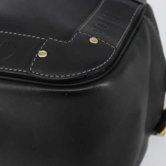 Chloe Eden Shoulder Bag Leather 2way Black Gold Auth am9425