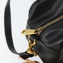 Chloe Eden Shoulder Bag Leather 2way Black Gold Auth am9425-17