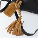 Chloe Eden Shoulder Bag Leather 2way Black Gold Auth am9425-10