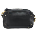Chloe Eden Shoulder Bag Leather 2way Black Gold Auth am9425-2