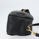 Chloe Eden Shoulder Bag Leather 2way Black Gold Auth am9425-3