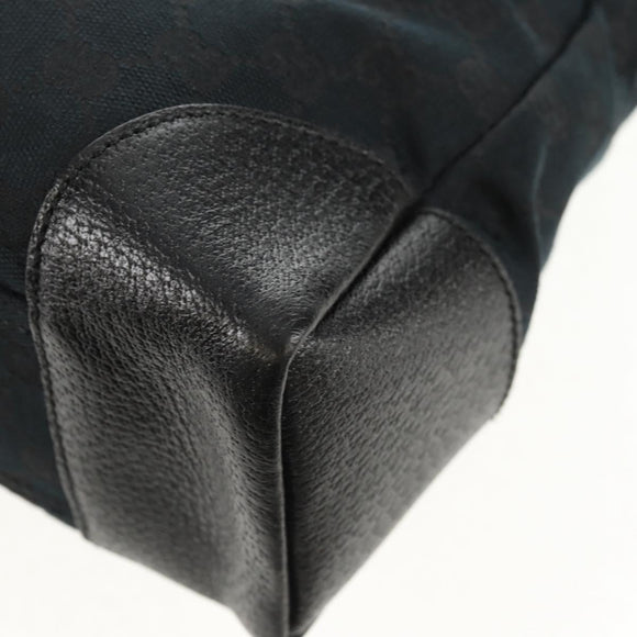 GUCCI GG Canvas Shoulder Bag Black Silver 110054 Auth am9428V