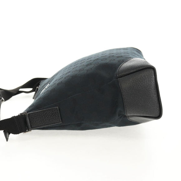 GUCCI GG Canvas Shoulder Bag Black Silver 110054 Auth am9428V