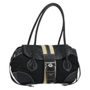 PRADA Shoulder Bag Nylon Leather Black Silver Auth am9430-1