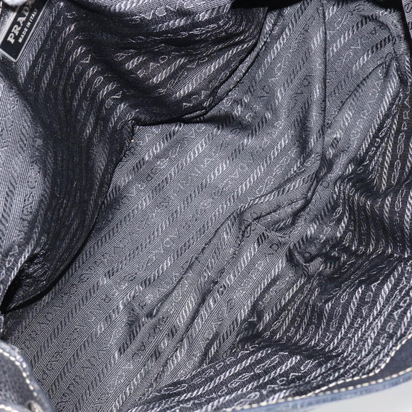 PRADA Shoulder Bag Nylon Leather Black Silver Auth am9430