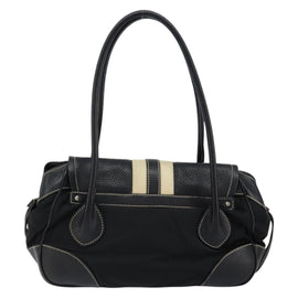 PRADA Shoulder Bag Nylon Leather Black Silver Auth am9430 - 0