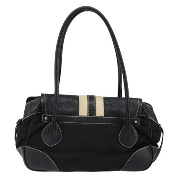 PRADA Shoulder Bag Nylon Leather Black Silver Auth am9430 - 0