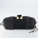 PRADA Shoulder Bag Nylon Leather Black Silver Auth am9430-5