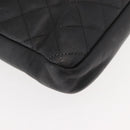 CHANEL Cambon Line Shoulder Bag Leather Black Silver CC Auth am9431-16