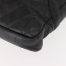 CHANEL Cambon Line Shoulder Bag Leather Black Silver CC Auth am9431-9