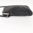 CHANEL Cambon Line Shoulder Bag Leather Black Silver CC Auth am9431-4