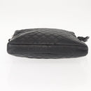 CHANEL Cambon Line Shoulder Bag Leather Black Silver CC Auth am9431-5