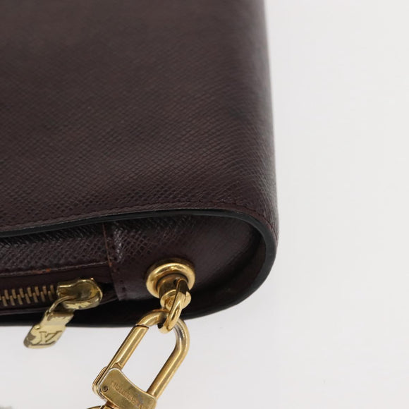 LOUIS VUITTON Taiga Baikal Clutch Bag Acajou M30186 LV Auth am9432