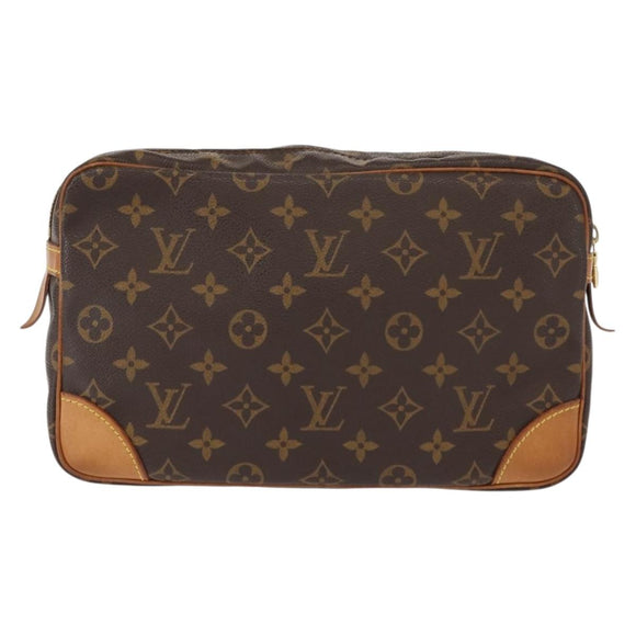 LOUIS VUITTON Monogram Compiegne 28 Clutch Bag M51845 LV Auth am9433