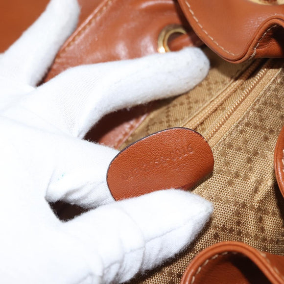 GUCCI Bamboo Backpack Leather Brown Gold 003 2058 0016 Auth am9436