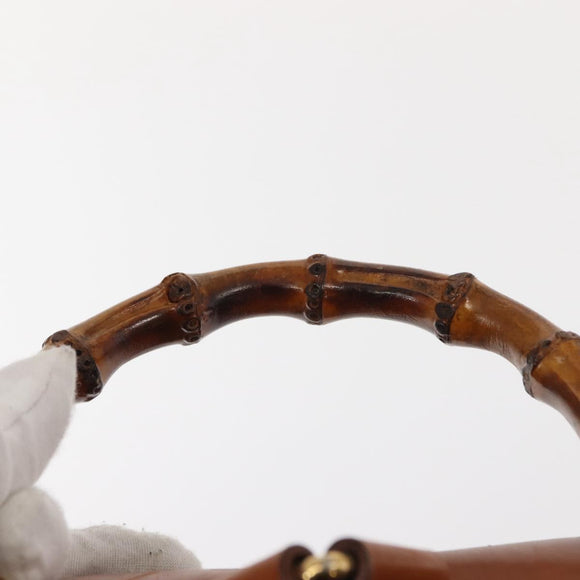 GUCCI Bamboo Backpack Leather Brown Gold 003 2058 0016 Auth am9436