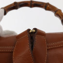 GUCCI Bamboo Backpack Leather Brown Gold 003 2058 0016 Auth am9436-8