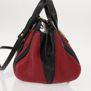 Chloe Alice Hand Bag Leather 2way Red Gold gold Auth am9437-3