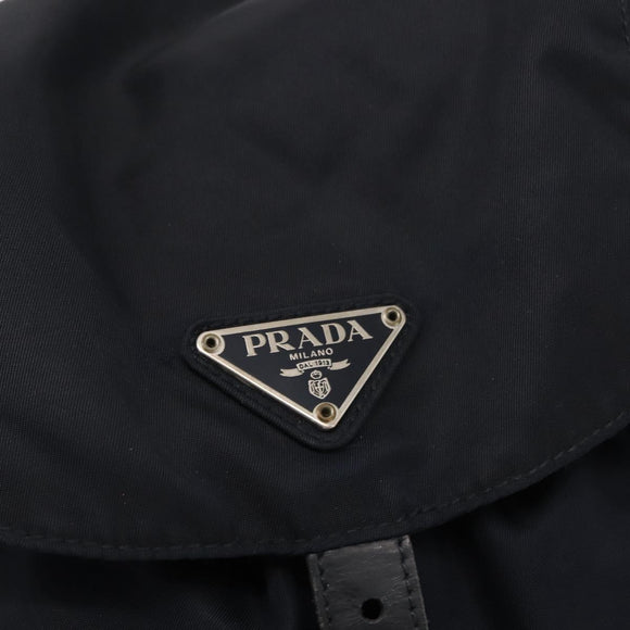 PRADA Backpack Nylon Navy Silver Auth am9440