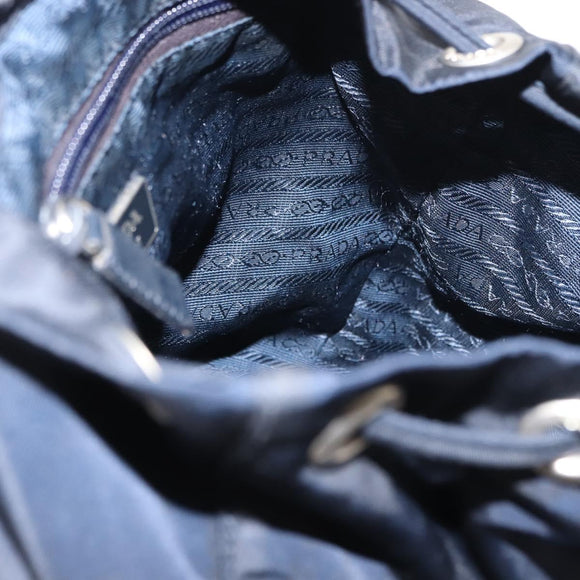 PRADA Backpack Nylon Navy Silver Auth am9440