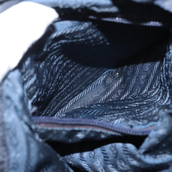 PRADA Backpack Nylon Navy Silver Auth am9440