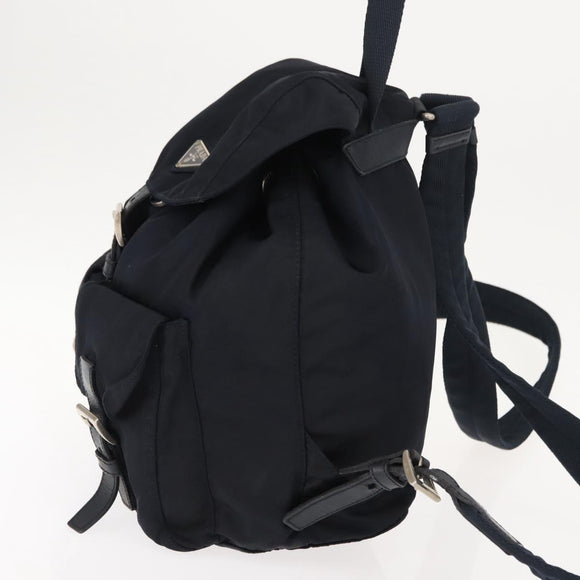 PRADA Backpack Nylon Navy Silver Auth am9440