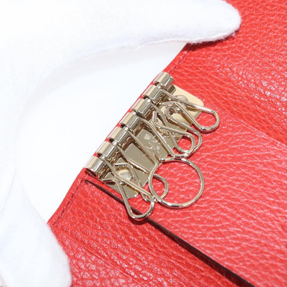 GUCCI Swing Key Case Leather Red 354499 Auth am9441V