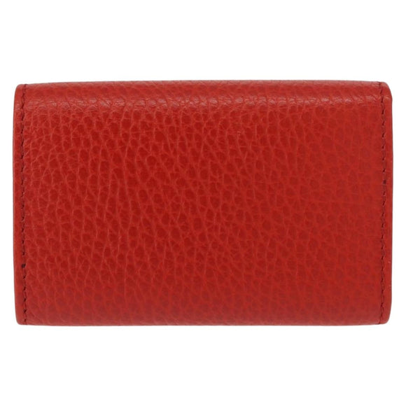 GUCCI Swing Key Case Leather Red 354499 Auth am9441V