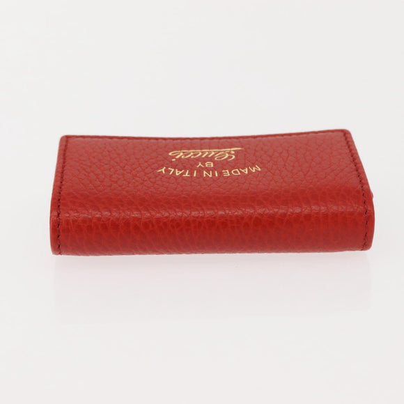 GUCCI Swing Key Case Leather Red 354499 Auth am9441V